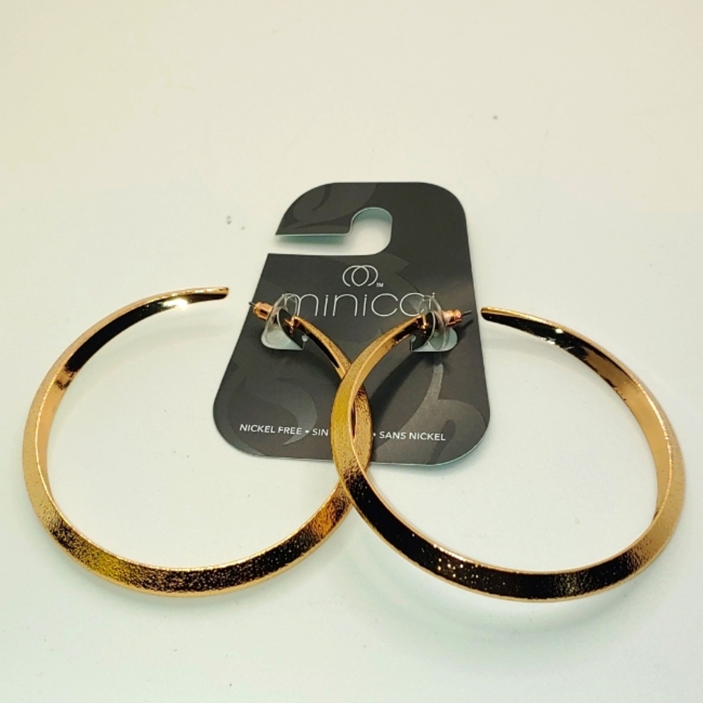 Minicco Golden  Geometric Metal Hoop Earrings